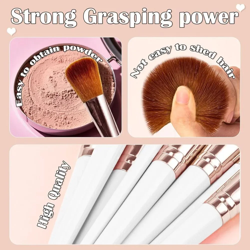 48Pieces white Professional Premium Synthetic Make up Brushes With Makeup Sponge